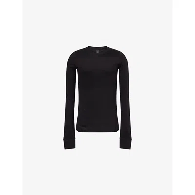 Moncler Genius X Moncler Mens Black Moncler X Rick Owens Girder Long-sleeve Cotton T-shirt