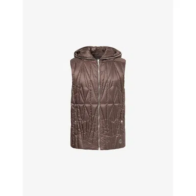 Moncler Genius X Moncler Mens Dark Dust Moncler X Rick Owens Geocamo Quilted Shell-down Flight Vest In Brown