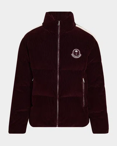 Moncler Genius X Palm Angels Abrolhos Corduroy Down Jacket In Red