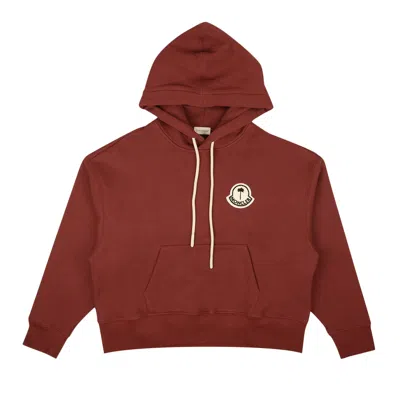 Pre-owned Moncler Genius X Palm Angels Logo Hoodie Sweatshirt 'burgundy' | Red | Women's Size Xl