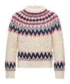 Moncler Grenoble Geometric Jacquard Wool Blend Jumper In Multi