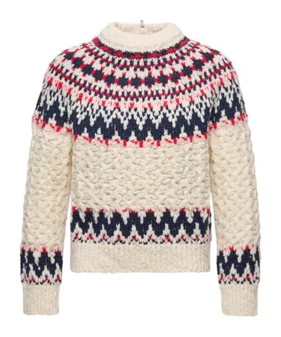 MONCLER GEOMETRIC JACQUARD WOOL BLEND JUMPER