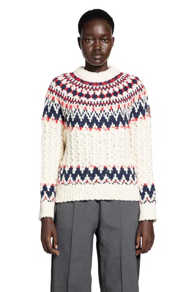 Moncler Geometric Jacquard Wool Blend Sweater In Multi