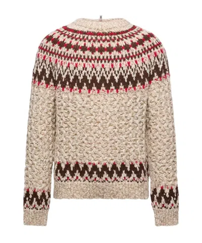 MONCLER MONCLER GRENOBLE GEOMETRIC JACQUARD CREWNECK JUMPER
