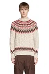 Moncler Jacquard Wool Blend Sweater With Geometric Pattern In Multi