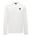 Moncler Graphic Logo Long Sleeve Cotton T-shirt In White