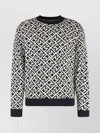 Moncler Geometric Pattern Cotton Sweater In Black
