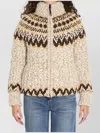 Moncler Girose Down-paneled Wool-blend Zip-up Cardigan In Neutral