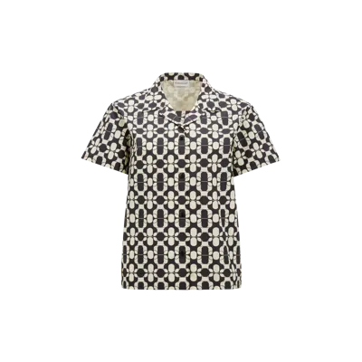 MONCLER GEOMETRIC PRINT COTTON SHORT SLEEVE SHIRT, WOMEN, MULTICOLOUR, SIZE: 4