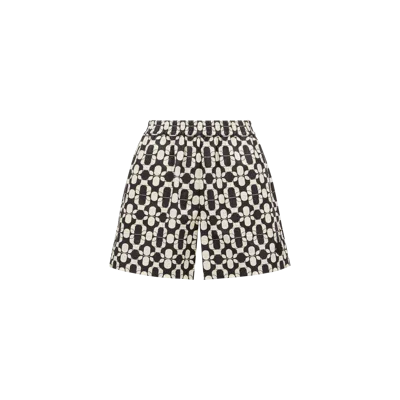 MONCLER GEOMETRIC PRINT COTTON SHORTS, WOMEN, MULTICOLOUR, SIZE: 42