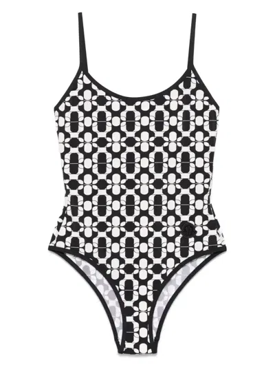Moncler Maillot De Bain À Imprimé Géométrique In Black