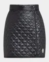 Moncler Padded Miniskirt With Square Quilting In Black