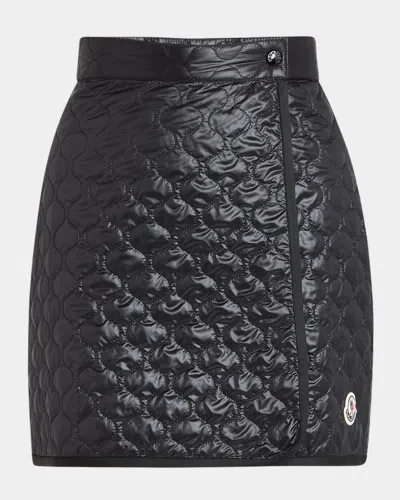 Moncler Padded Miniskirt With Square Quilting In Black