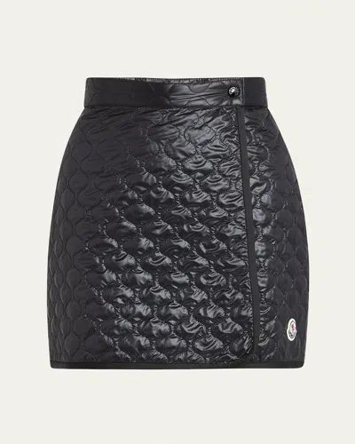 Moncler Geometric-quilted Padded Mini Skirt In Black