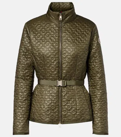 Moncler Geranium Quilted Down Jacket In Green