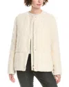 Moncler Dauphin Cotton Blend Tweed Down Jacket In Neutral