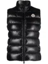 Moncler Stand-up Collar Logo Patch Gilet In Black