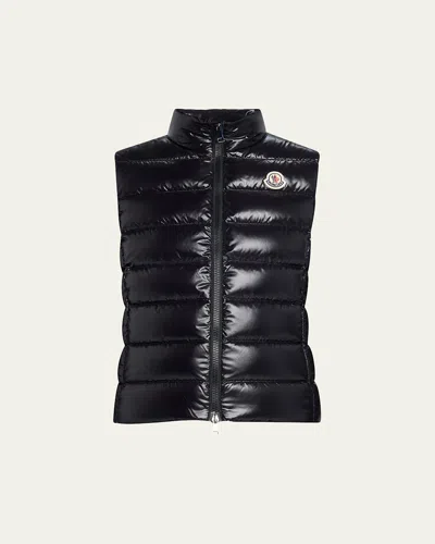 Moncler Ghany Down Vest In Dark Black