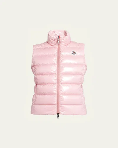 Moncler Ghany Down Vest In Light Pink