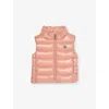 Moncler Pastel Pink Ghany Logo-patch Padded Shell Vest 6 Months - 3 Year In Brown