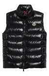 Moncler Ghany Mock Neck Down Puffer Vest In Black/black
