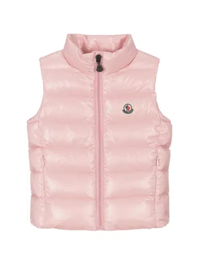Moncler Kids' Ghany Quilted Gilet In Pink