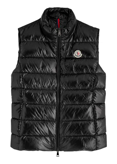 Moncler Ghany Quilted Shell Gilet In Black