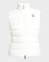 Moncler Ghany Shiny Quilted Puffer Vest In White