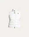 Moncler Ghany Shiny Quilted Puffer Vest In White 