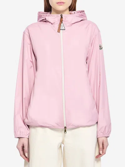 Moncler Fegeo Hooded Windbreaker Jacket In Pink