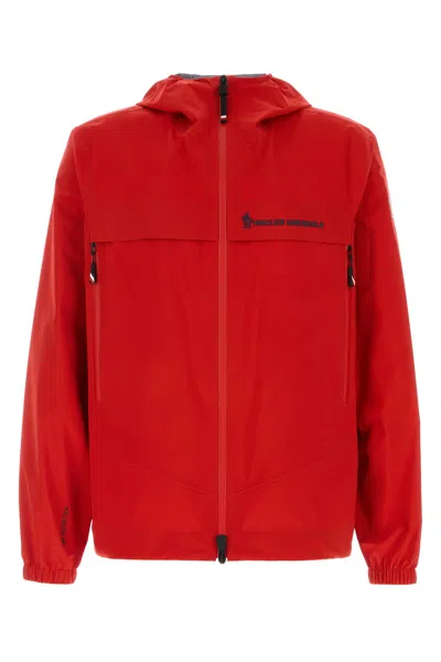 Moncler Grenoble Shipton Waterproof Packable Hooded Nylon Jacket In Red