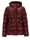 Moncler Multicolor Goose Down Full-length Jacket In Burgundy