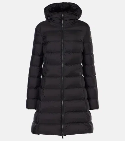 Moncler A-line Down-padded Coat In Black