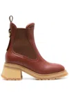Moncler Gigi 70mm Leather Chelsea Boots In 褐色