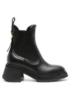 Moncler Gigi Embellished Leather Chelsea Boots In Black