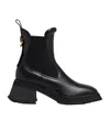 Moncler Gigi Embellished Leather Chelsea Boots In Black