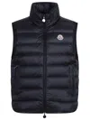 Moncler Quilted Logo-patch Gilet In Blue