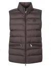 Moncler Chocolate Polyester Treompan Sleeveless Down Jacket In Brown