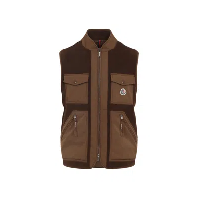 MONCLER GILET BROWN