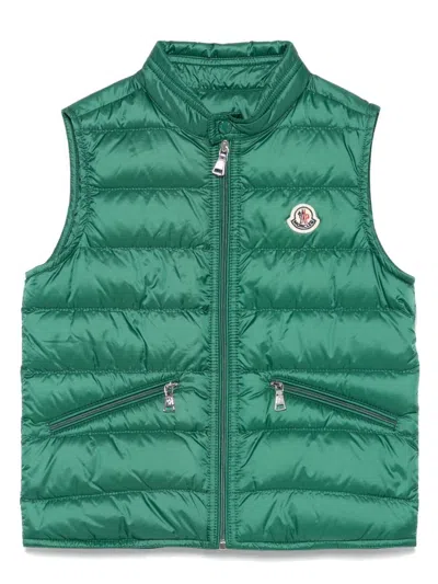 Moncler Kids' Gilet Imbottito Gui Ripiegabile In Green