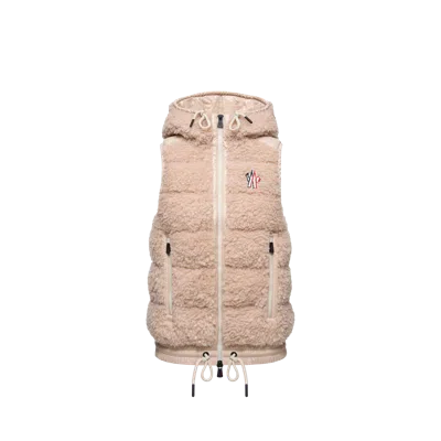Moncler Teddy Hooded Insulated Vest, Women, Pink, Size: Xs