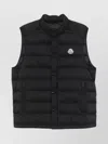 Moncler Sleeveless Quilted Coat With High Collar And Snap Closure In Black