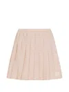 Moncler Checked Pleated Mid Rise Cotton Polyester Skirt In Pink