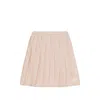 Moncler Checked Pleated Mid Rise Cotton Polyester Skirt In Pink
