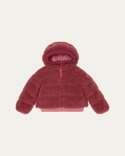 Moncler Kids' Girl's Adalbertas Hooded Down Jacket In Red