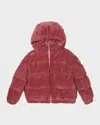 Moncler Girl's Arline Corduroy Velour Jacket In Pink