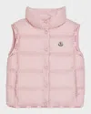 Moncler Badia Down Vest Pink In Pastel Pink