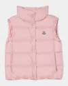 Moncler Girl's Badia Quilted Vest In Pink