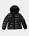 Moncler Kids' Girl's Bady Short Hooded Down Puffer Jacket In Black