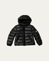 Moncler Girl's Bady Short Hooded Down Puffer Jacket In Black
